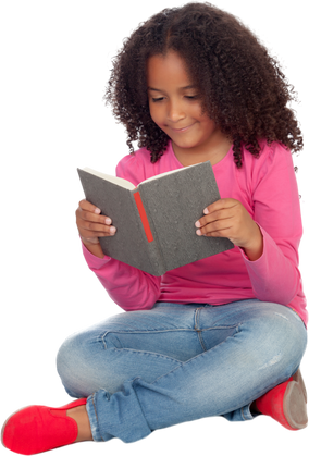 Little Girl Reading a Book Cutout
